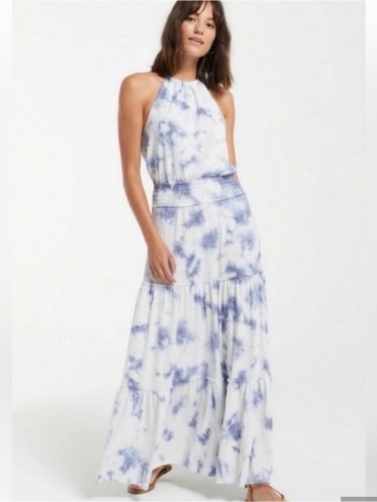 Z Supply Dresses & Skirts - Z Supply White and Light Blue Ribbed Sundress